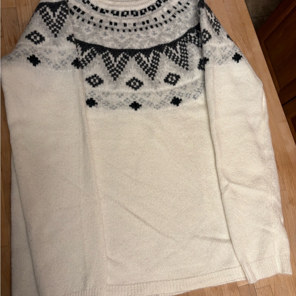 Kismet Cream and Black Geometric Sweater Fair Isle - Picture 2 of 7